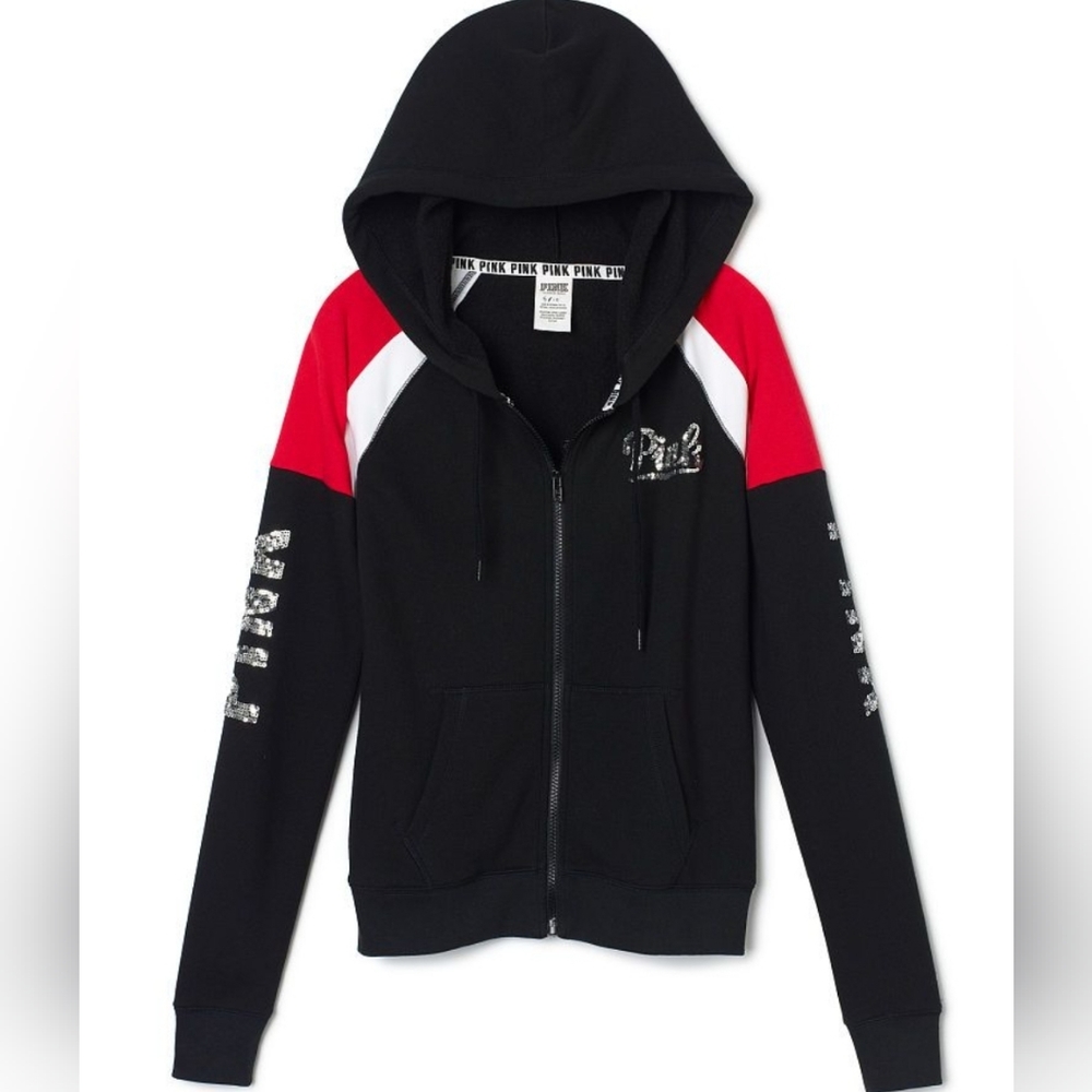 RARE Pink Victoria secret M bling hoodie